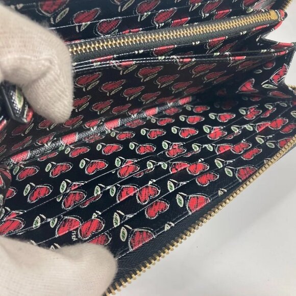 PRADA 1ML506 logo Heart Bicolor Long wallet Zip Around Long Wallet - Picture 13 of 15